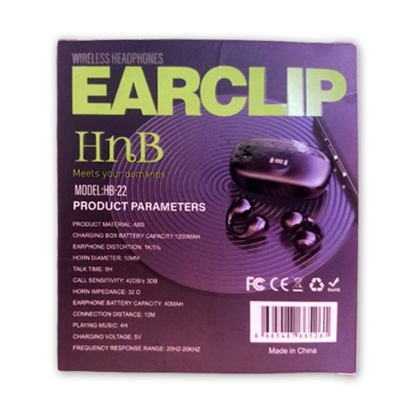 HnB HB-22 Earclip TWS Bluetooth Headphone - Image 8