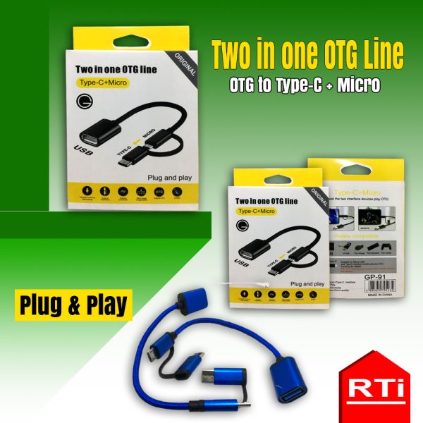 2 in 1 OTG Cable || OTG to Micro & Type-C